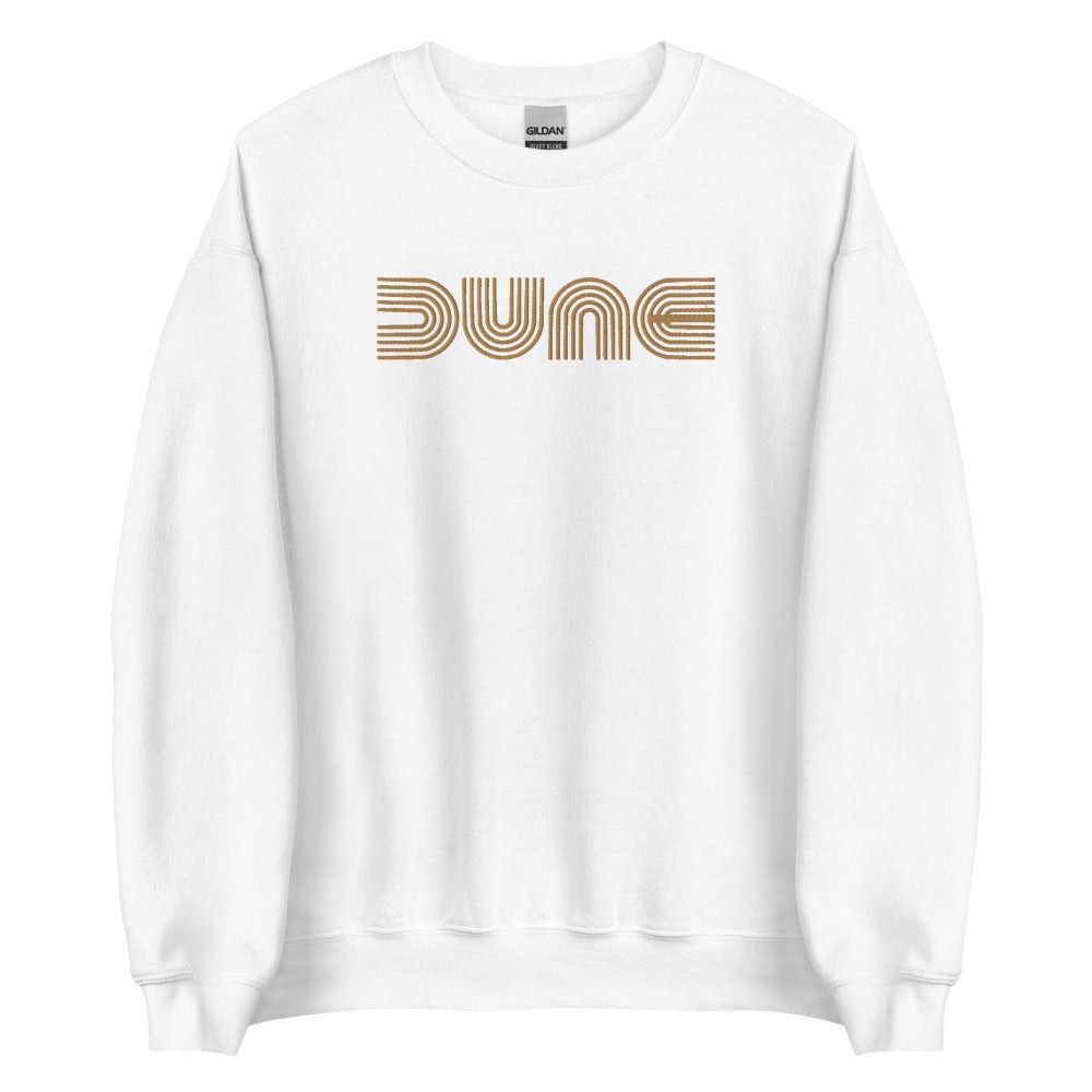 Dune Embroidered Sweatshirt - White Color - Gold Embroidery